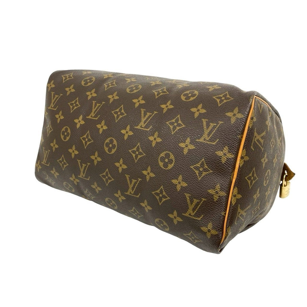Louis Vuitton Vintage Speedy 30 Monogram Leather Boston Bag Brown — view 8