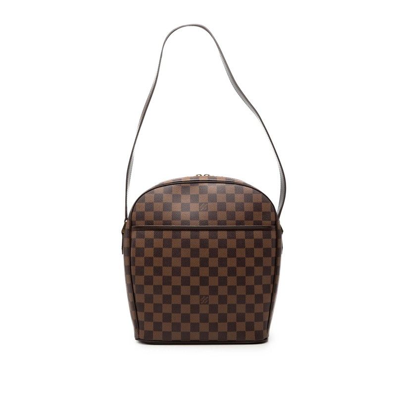 Louis Vuitton Damier Ipanema GM Shoulder Bag Brown Leather