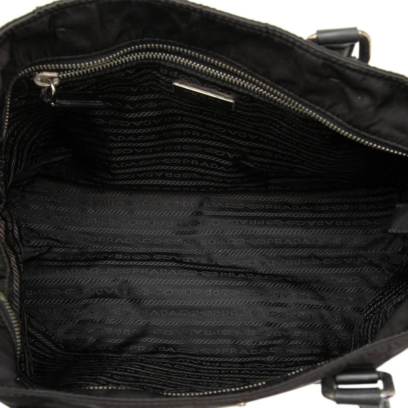 Prada Tote Black Nylon Leather — view 4