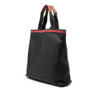 Gucci Tote Navy Brown Leather Canvas — view 2