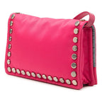 Prada Studs Crossbody Shoulder Bag Pink Nylon Leather — view 2