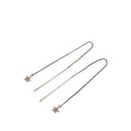 Saint Laurent Star Motif Earrings Silver Metal