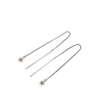 Saint Laurent Star Motif Earrings Silver Metal