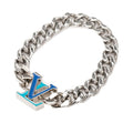 Louis Vuitton Bracelet LV Chain M Silver Blue Metal