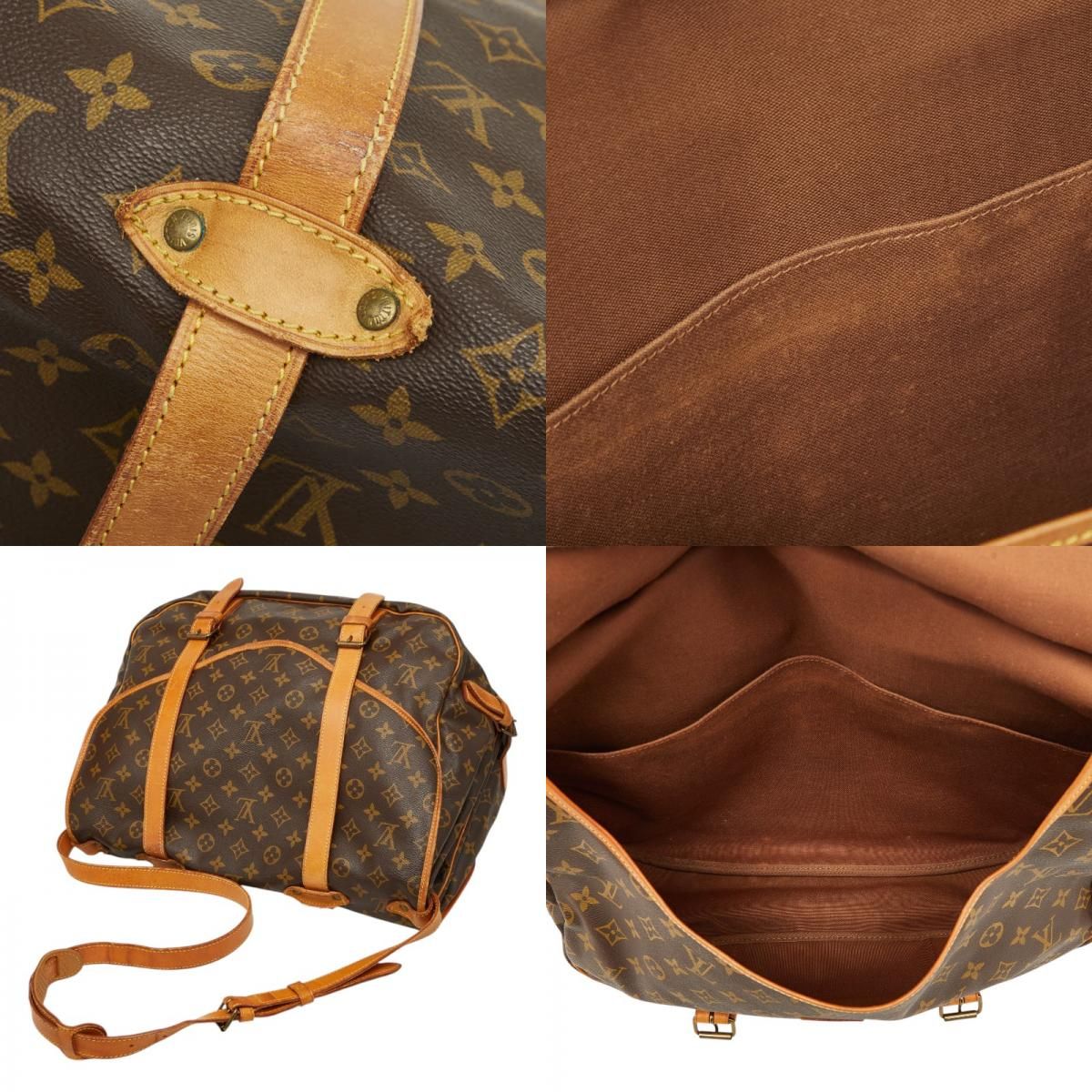 Louis Vuitton Monogram Saumur 43 Crossbody Shoulder Bag Brown Leather — view 9