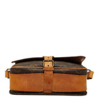 Louis Vuitton Monogram Cartouchiere MM Crossbody Shoulder Bag Brown Leather — view 3