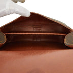 Louis Vuitton Monogram Cartouchiere MM Crossbody Shoulder Bag Brown Leather — view 8