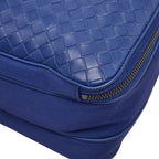 Bottega Veneta Intrecciato Shoulder Bag Blue Canvas Leather — view 6