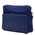 Bottega Veneta Intrecciato Shoulder Bag Blue Canvas Leather — view 2