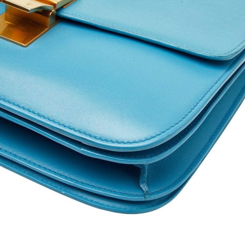 Celine Classic Box Shoulder Bag Light Blue Leather — view 4