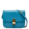 Celine Classic Box Shoulder Bag Light Blue Leather