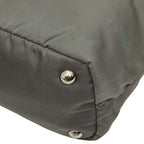 Prada 2-Way Shoulder Bag Gray Nylon Saffiano Leather — view 6