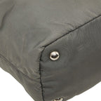 Prada 2-Way Shoulder Bag Gray Nylon Saffiano Leather — view 5
