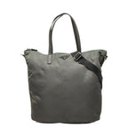 Prada 2-Way Shoulder Bag Gray Nylon Saffiano Leather