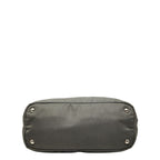 Prada 2-Way Shoulder Bag Gray Nylon Saffiano Leather — view 3