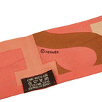 Hermes Twilly Capitales Scarf Pink Multicolor Silk — view 5