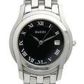 Gucci Roman Index Watch Black Silver Stainless Steel