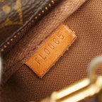 Louis Vuitton Monogram Mini Pochette Case Brown Leather 1 Shoulder — view 9