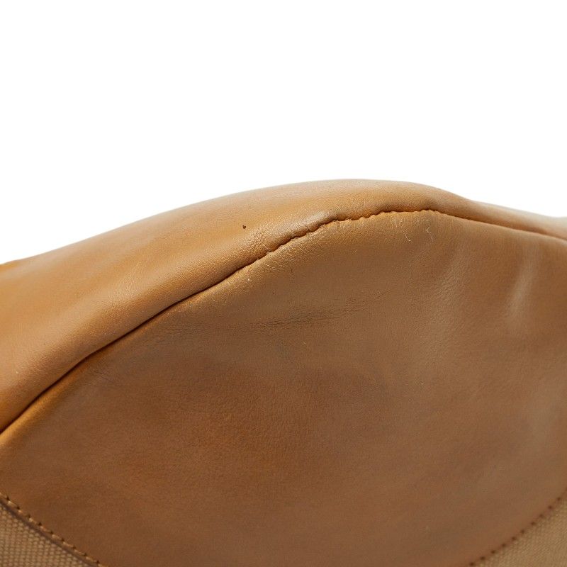 Prada Shoulder Bag Beige Canvas Leather — view 4