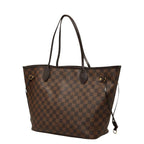 Louis Vuitton Damier Neverfull MM Tote Shoulder Bag Brown Rose Velours Leather — view 2