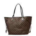 Louis Vuitton Damier Neverfull MM Tote Shoulder Bag Brown Rose Velours Leather