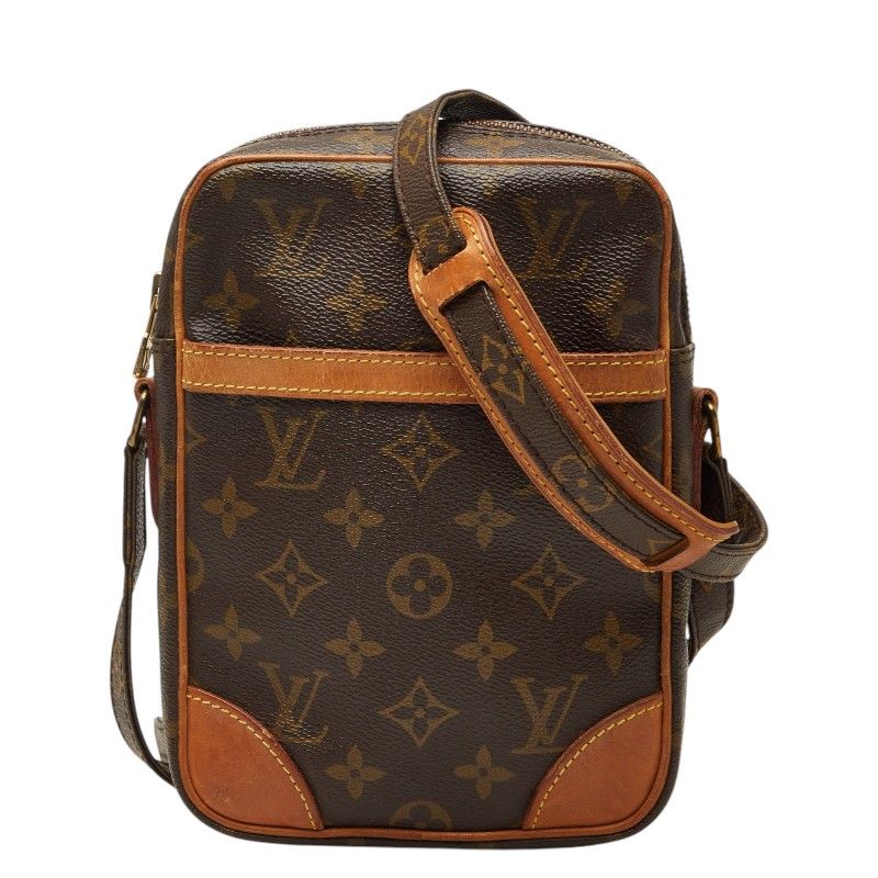 Louis Vuitton Monogram Danube Crossbody Shoulder Bag Brown Leather