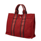 Hermes Fourre Tout PM Handbag Red Canvas — view 2