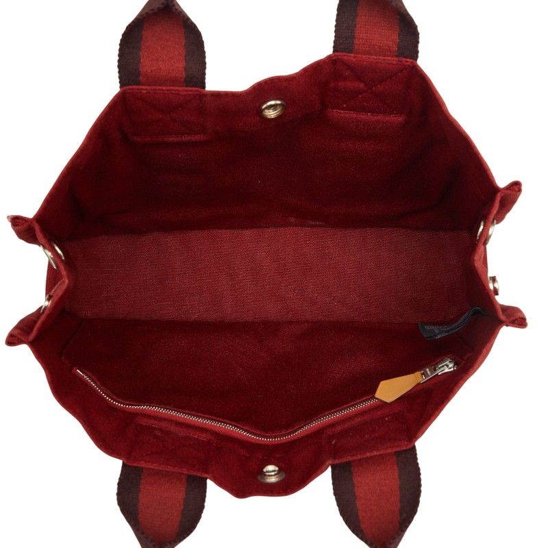 Hermes Fourre Tout PM Handbag Red Canvas — view 8