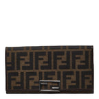 Fendi Zucca Wallet Brown Canvas Leather