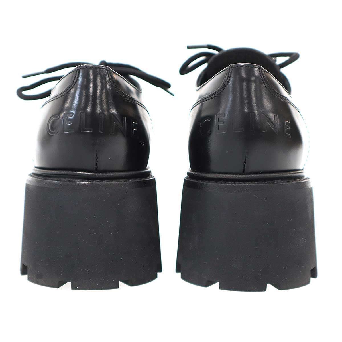 Celine Triomphe Leather Derby Shoes BE Black — view 3