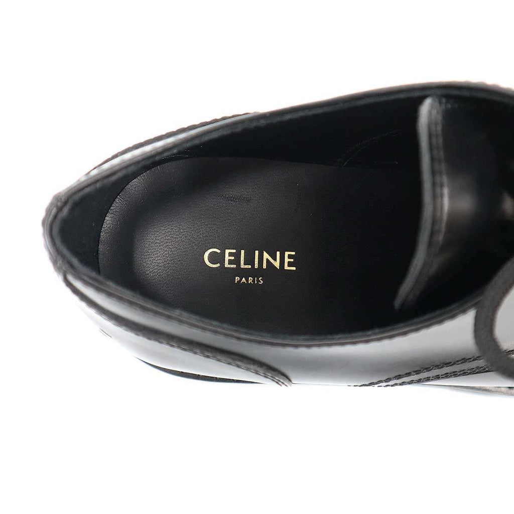 Celine Triomphe Leather Derby Shoes BE Black — view 5