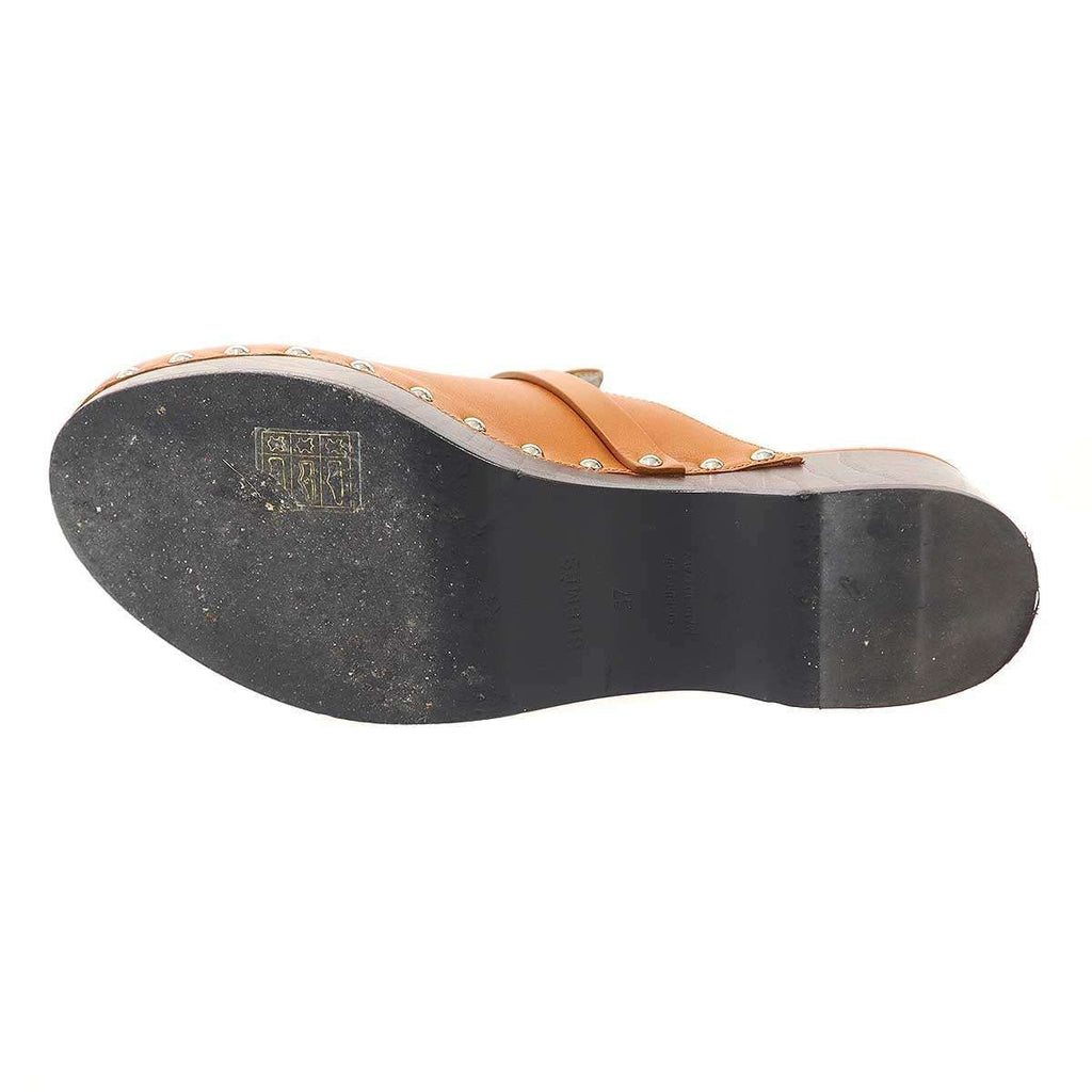 Hermes Carlotta Mule Sabo Kelly Sandals Brown — view 4