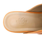 Hermes Carlotta Mule Sabo Kelly Sandals Brown — view 5