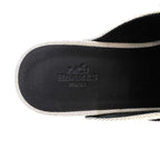 Hermes Carlotta Mule Sabo Logo Kelly Sandals Gray Black — view 5