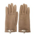 Hermes Soya Leather Gloves Beige