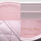 Dior Logo Rhinestone Card Case Pink Heart Quilted Leather Gold — view 8