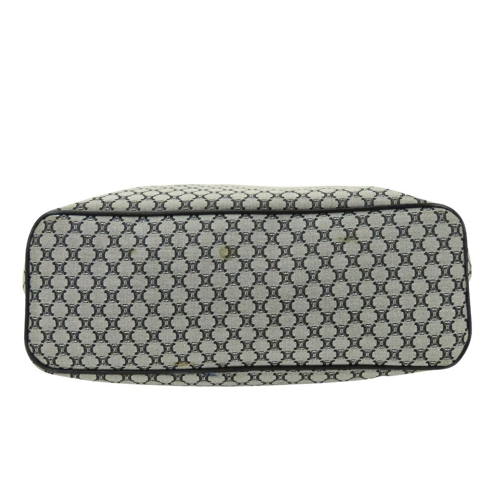 Celine Tote Macadam Canvas Leather Gray Black Vertical — view 4