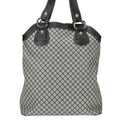 Celine Tote Macadam Canvas Leather Gray Black Vertical