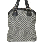 Celine Tote Macadam Canvas Leather Gray Black Vertical