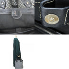 Celine Tote Macadam Canvas Leather Gray Black Vertical — view 9