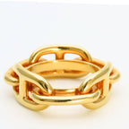 Hermes Scarf Ring Chaine Dangle Metal Gold Plated — view 3