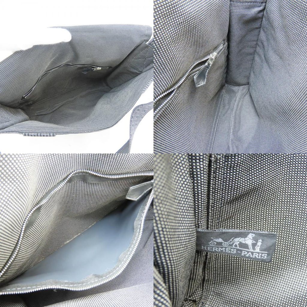 Hermes Shoulder Bag Bazas PM Her Line Cotton Canvas Gray Crossbody Daily — view 8