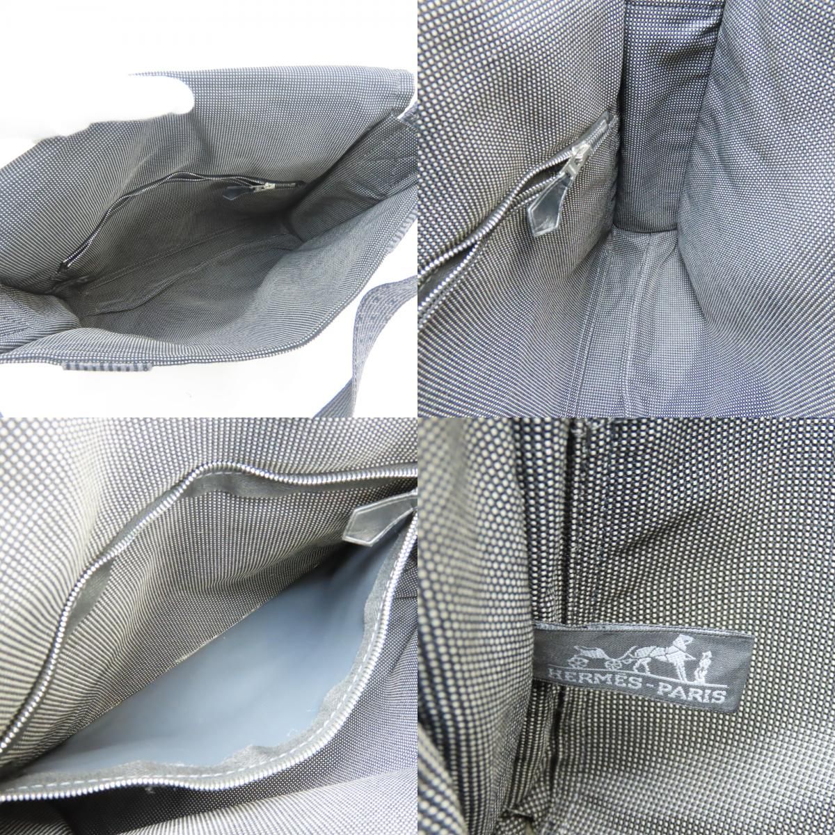 Hermes Shoulder Bag Bazas PM Her Line Cotton Canvas Gray Crossbody Daily — view 8