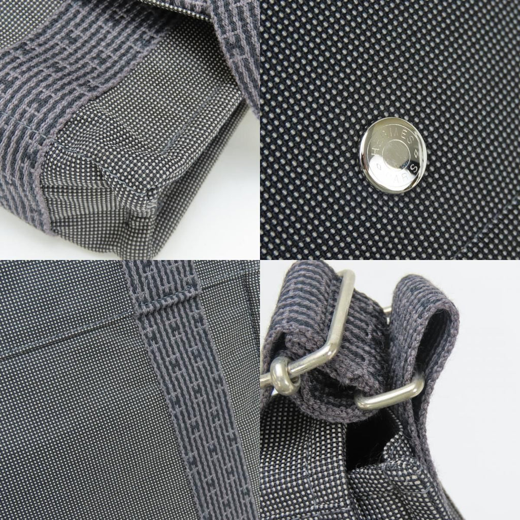 Hermes Shoulder Bag Bazas PM Her Line Cotton Canvas Gray Crossbody Daily — view 6