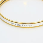 Hermes Bracelet Uni Enamel Metal White Gold Bangle Plated — view 4