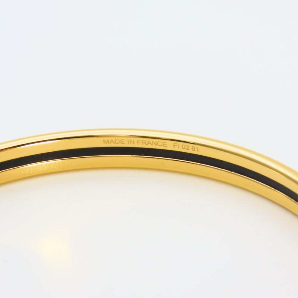 Hermes Bracelet Uni Enamel Metal White Gold Bangle Plated — view 6