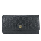 Gucci Wallet Ribbon Marais the Black Gold Guccissima Bifold