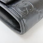Gucci Wallet Ribbon Marais the Black Gold Guccissima Bifold — view 5