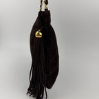 Chanel CC Logo Quilted Chain Shoulder Bag Brown Suede No 5 Vintage — view 4