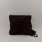 Chanel CC Logo Quilted Chain Shoulder Bag Brown Suede No 5 Vintage — view 2